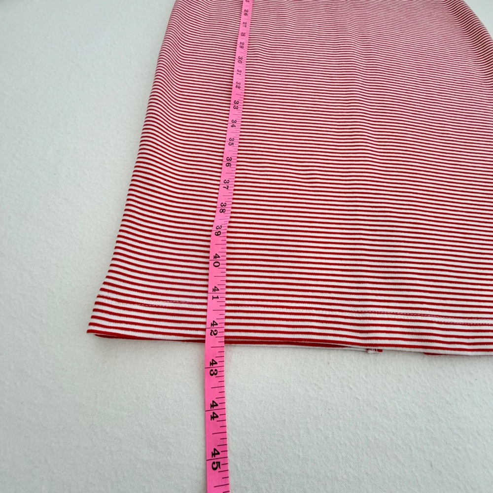 Zara Trafaluc 2010's Classic Midi Dress Bodycon Red White Striped Nautical L - Picture 9 of 11